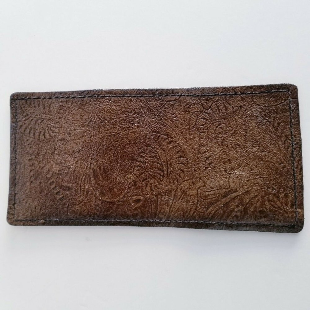 Men's Faux Leather Trifold Wallet  Hand Crafted